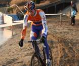 Gerben De Knegt sits at the back of the lead group - Sint Niklaas, Belgium, January 2, 2010.  ? Dan Seaton